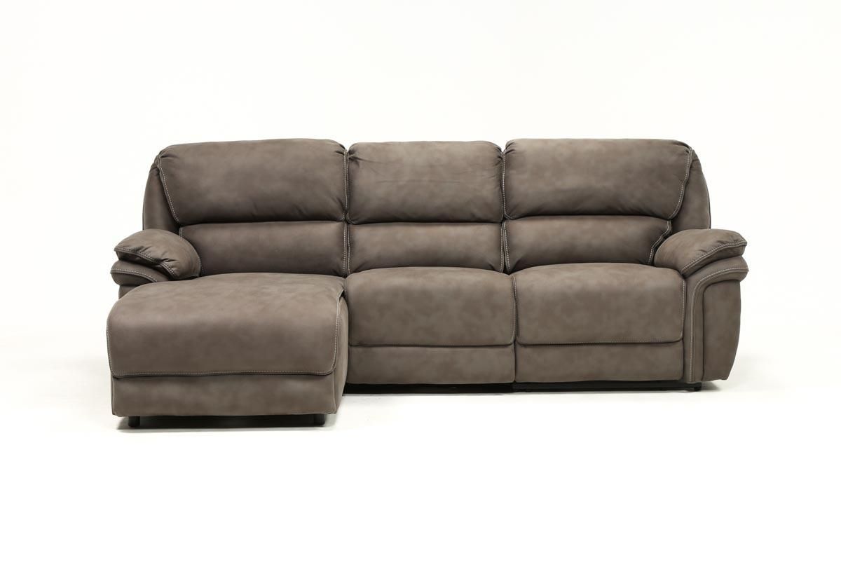 Norfolk Grey 3 Piece Sectional W/laf Chaise | Living Spaces Within Norfolk Chocolate 3 Piece Sectionals With Laf Chaise (View 3 of 25)