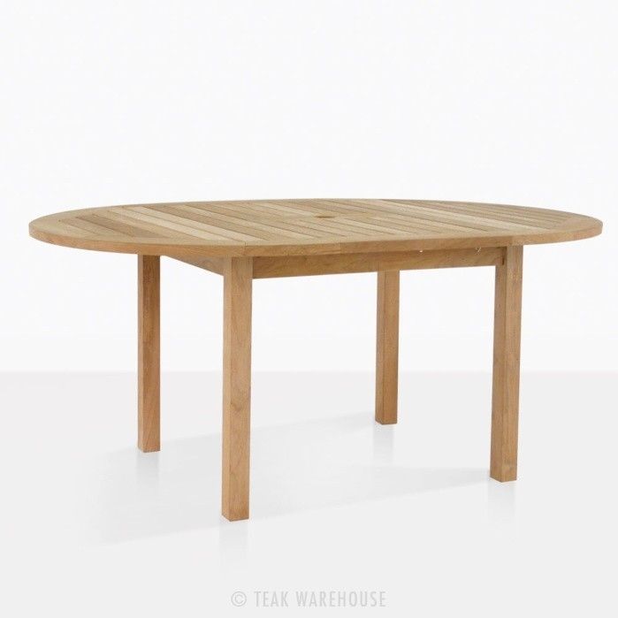 Nova Round Teak Extension Outdoor Dining Table | Teak Warehouse With Regard To Extended Round Dining Tables (View 7 of 25)