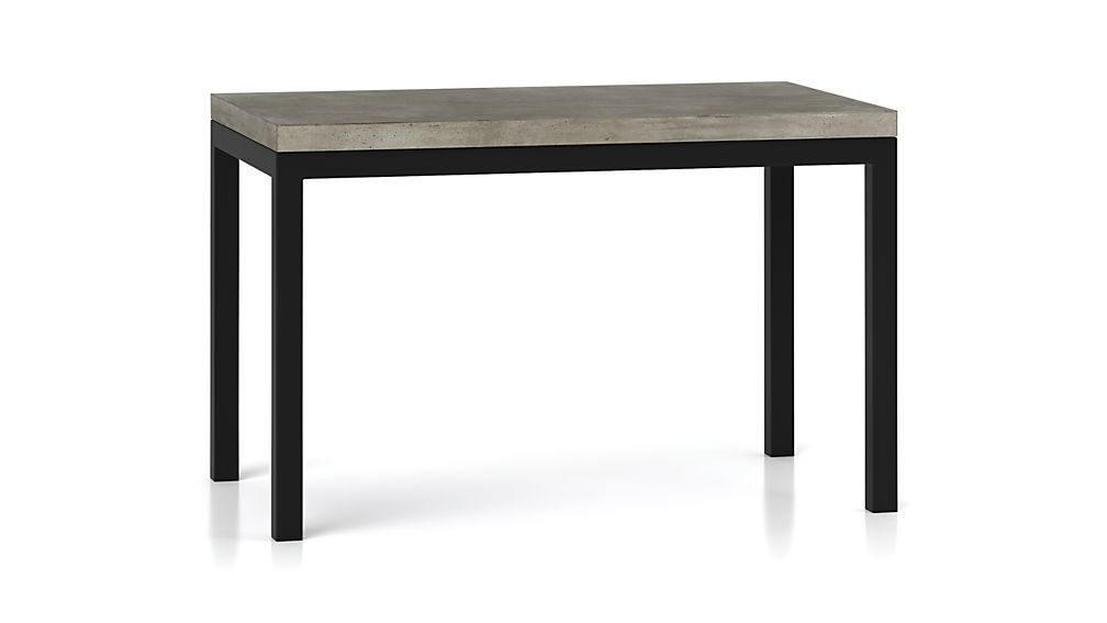 Parsons Concrete Top/ Dark Steel Base 72X42 Dining Table + Reviews Intended For Dining Tables With Metal Legs Wood Top (View 19 of 25)