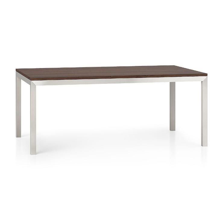 Parsons Walnut Stainless Steel Dining Table Regarding Brushed Steel Dining Tables (View 24 of 25)