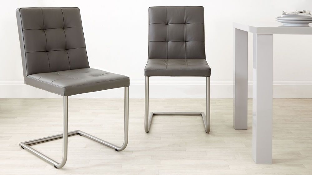 Featured Photo of 2024 Best of Grey Leather Dining Chairs