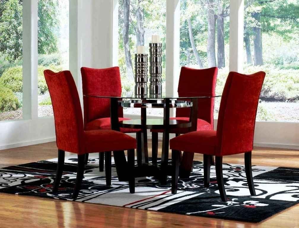 Red Dining Room Sets Cheap Round Glass Dining Table And Red Chairs For Red Dining Chairs (View 5 of 25)