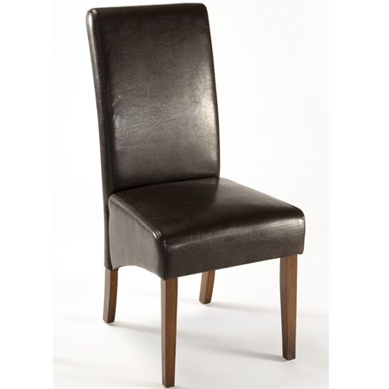 Reno Dark Brown Faux Leather Dining Chair Ren03 15400 Leather And Throughout Dark Brown Leather Dining Chairs (Photo 1 of 25)