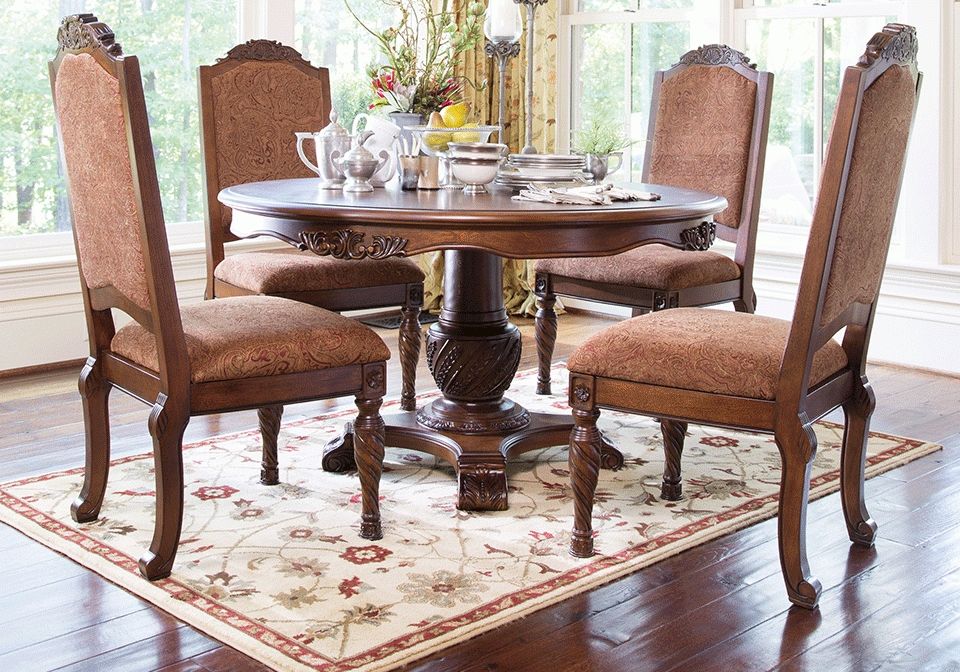 Round Dining Table With Upholstered Chairs | Karennarvasa Throughout Jaxon 5 Piece Round Dining Sets With Upholstered Chairs (View 6 of 25)