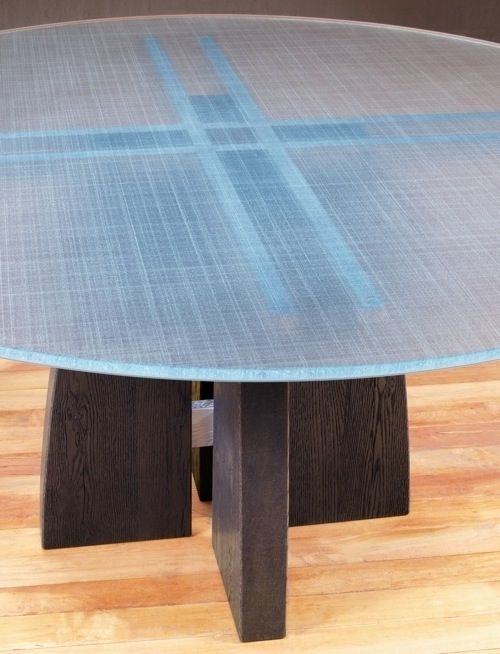 Round Glass Top Dining Table | Contemporary Pedestal Dining Tables Within Blue Glass Dining Tables (View 10 of 25)
