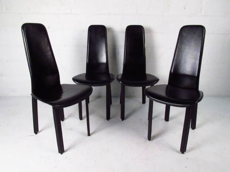 Set Of Italian Leather High Back Dining Chairscidue For Sale At In High Back Leather Dining Chairs (View 23 of 25)