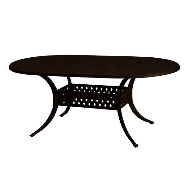 Shop Lattice Work Antique Bronze Cast Aluminum Oval Dining Table (42 For Oval Dining Tables For Sale (View 18 of 25)