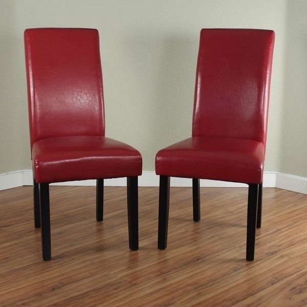 Shop Villa Faux Leather Red Dining Chairs (set Of 2) – Free Shipping With Red Dining Chairs (View 10 of 25)