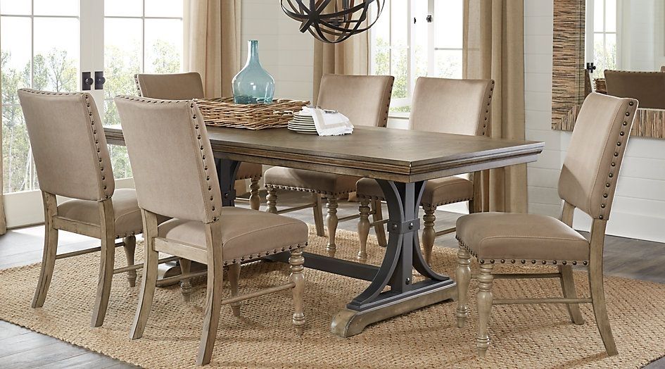 Sierra Vista Driftwood 5 Pc Rectangle Dining Set | Home Stuff Pertaining To Caira 7 Piece Rectangular Dining Sets With Upholstered Side Chairs (View 7 of 25)