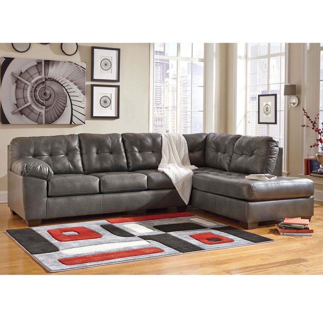 Signature Designashley Alliston Durablend 2 Pc. Sectional Raf Within Cosmos Grey 2 Piece Sectionals With Laf Chaise (Photo 21 of 25)