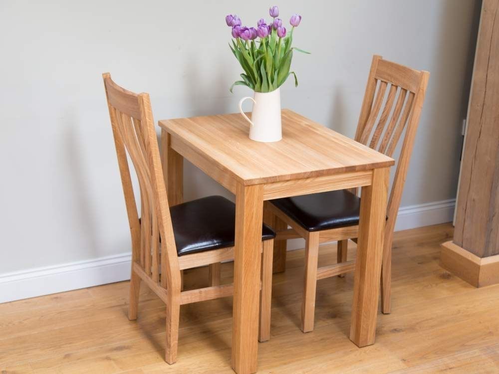 Small Solid Oak Dining Table | Cheap 2 Seater Kitchen Table | Home Throughout Two Seater Dining Tables (View 1 of 25)