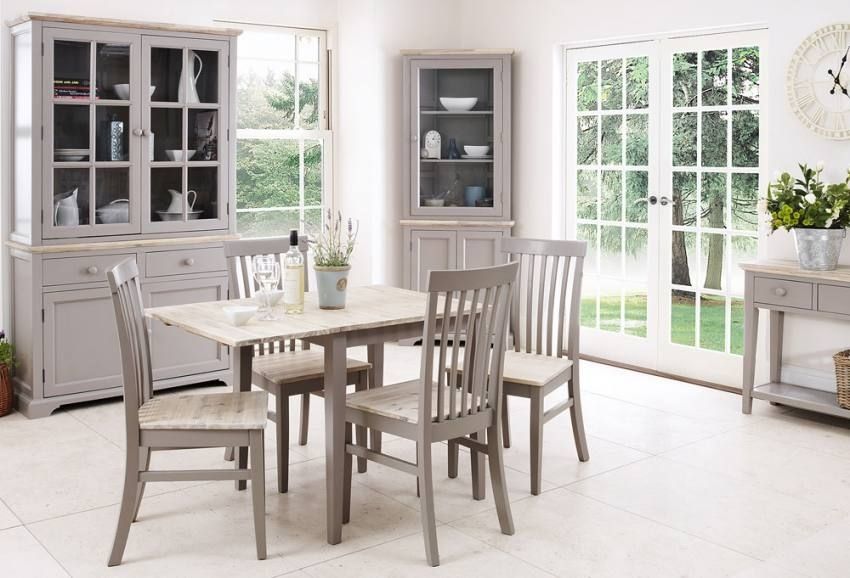 Statement Furniture – Florence Dove Grey Matt Painted & Washed Throughout Florence Dining Tables (View 3 of 25)