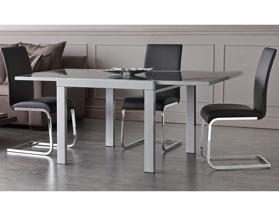 Structube – Dining Room : Tables : Jasmine (Silver) | Everything Intended For Lassen 7 Piece Extension Rectangle Dining Sets (View 15 of 25)