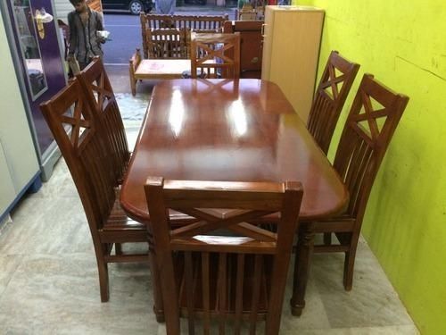 Teak Wood Dining Table Set With 6 Chairs At Rs 28000 /piece(s Within 6 Chair Dining Table Sets (View 1 of 25)