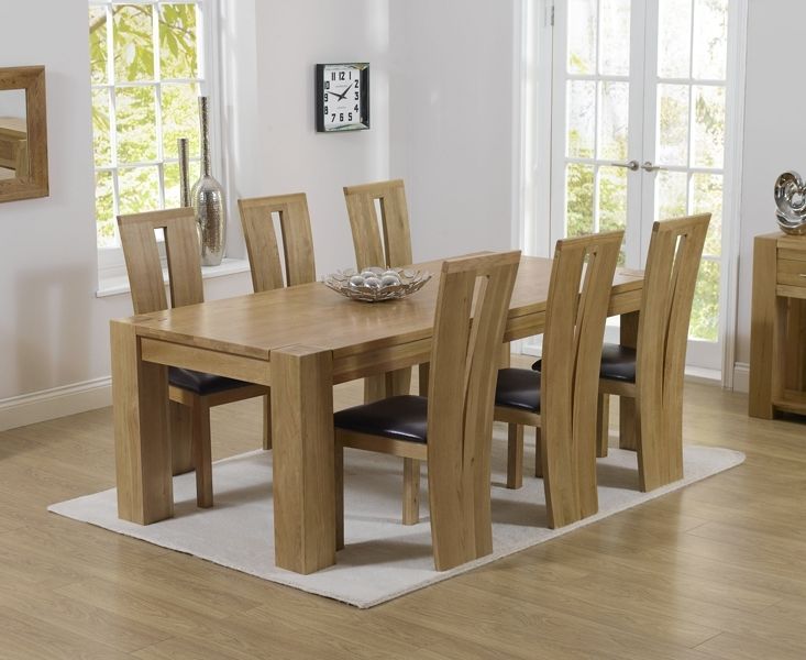 Thames 220cm Oak Dining Table With Montreal Chairs For Solid Oak Dining Tables And 6 Chairs (View 1 of 25)