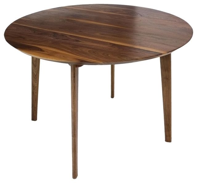 The Isabella, 45" Round Solid Walnut Dining Table – Midcentury Inside Isabella Dining Tables (Photo 20 of 25)