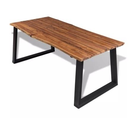 Vidaxl Dining Table Solid Acacia Wood 70.9"x35.4" | Vidaxl For Acacia Dining Tables (Photo 23 of 25)