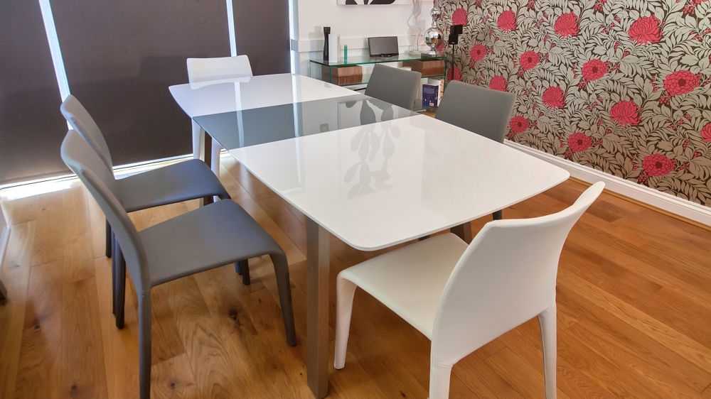 White And Grey Gloss Extending Dining Set | Seats 8 | Grey Or White Pertaining To Extending Dining Tables (Photo 1 of 25)