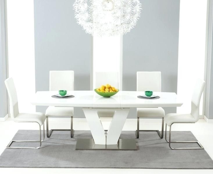 White Gloss Extending Dining Table Fern White Gloss Extending Dining Inside High Gloss Extendable Dining Tables (Photo 1 of 25)