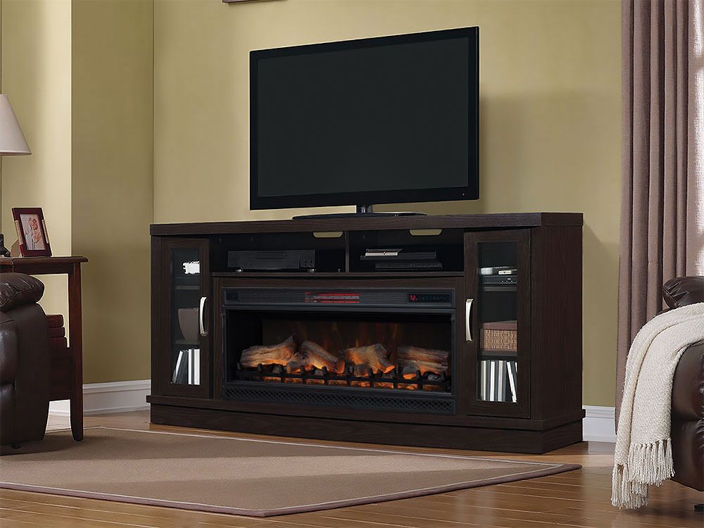2017 Sinclair White 68 Inch Tv Stands Throughout Electric Fireplace Tv Stands (View 3 of 19)