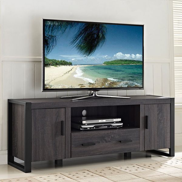 $350. 60 Inch Charcoal Grey Tv Stand – Overstock™  (View 10 of 25)