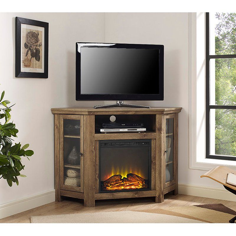 48 Inch Rustic Barn Wood Corner Tv Stand With Fireplace (Photo 7276 of 7825)