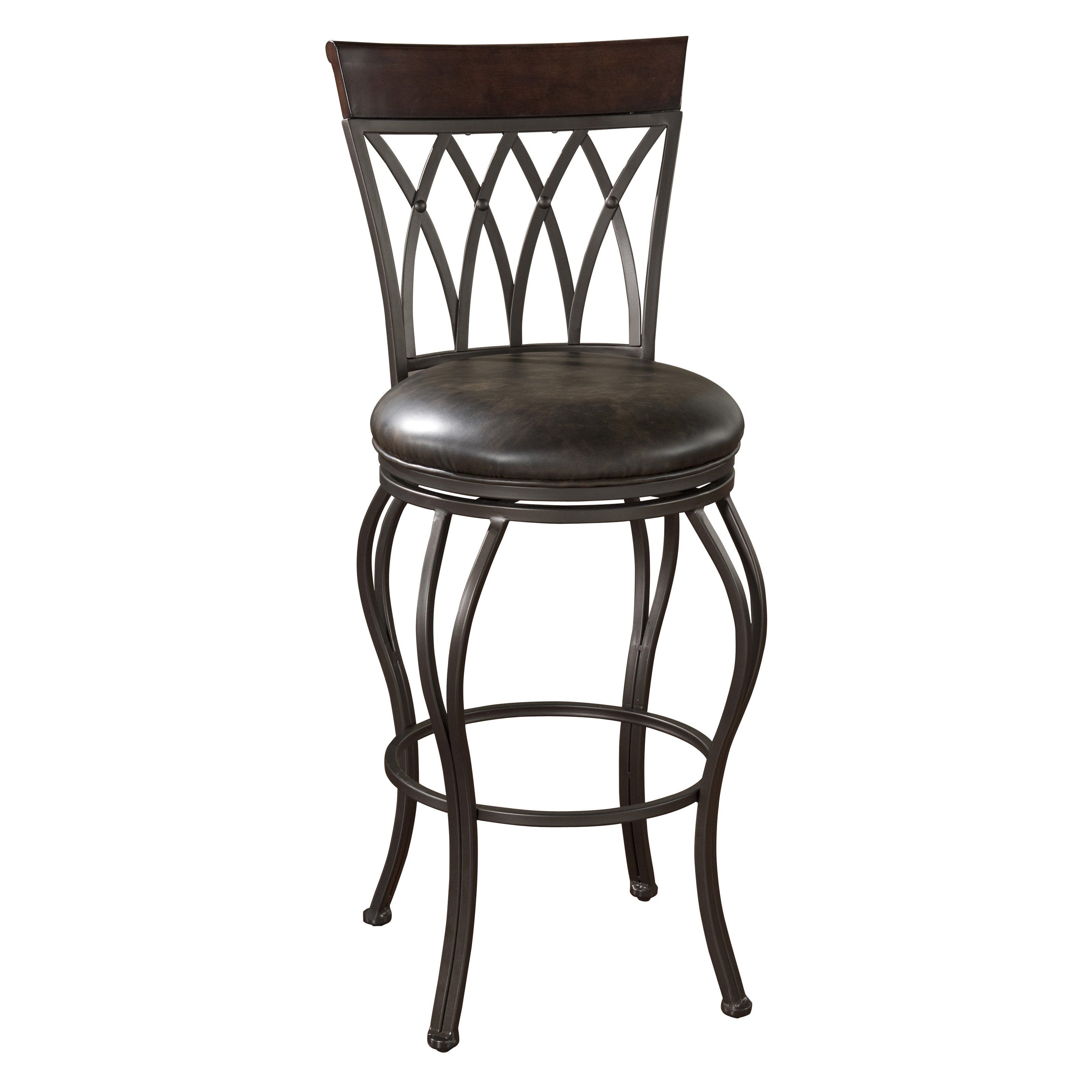 Ahb 34 In. Palermo Swivel Bar Stool – Pepper With Tobacco Leather Intended For Swivel Tobacco Leather Chairs (Photo 17 of 25)
