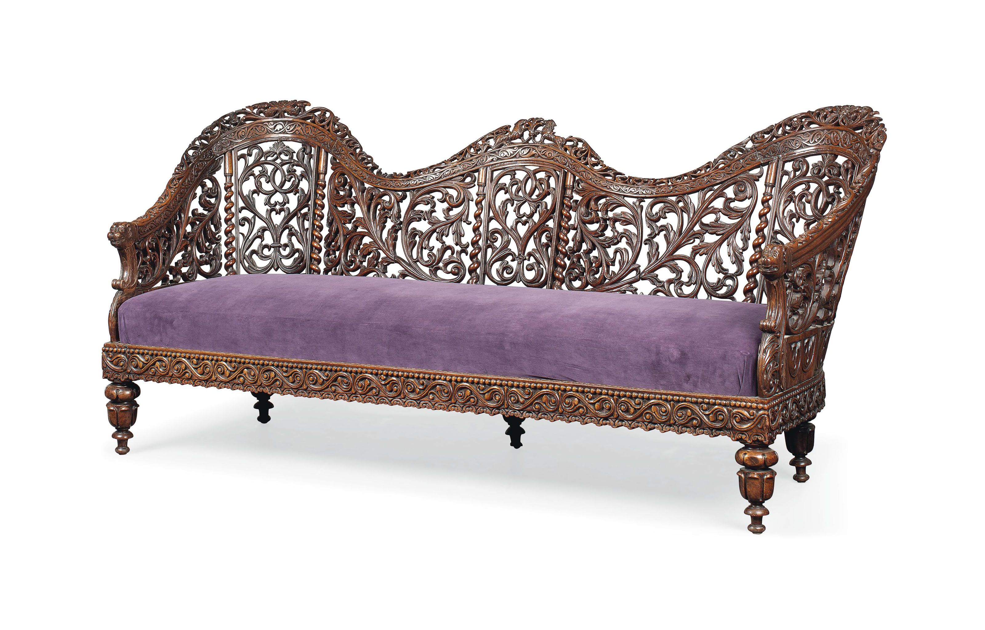 An Anglo Indian Carved Teak Sofa | Third Quarter 19th Century | Sofa In London Optical Sofa Chairs (View 12 of 25)