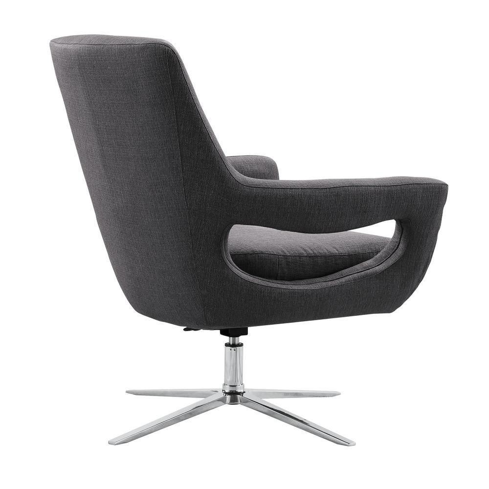 Armen Living Armen Living Quinn Contemporary Adjustable Swivel In Loft Black Swivel Accent Chairs (View 1 of 25)