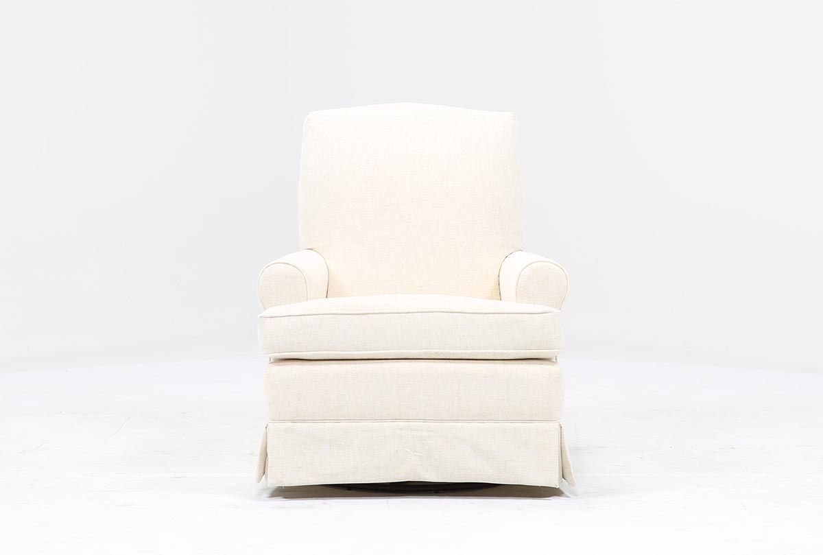 Bailey Roll Arm Skirted Swivel Glider | Living Spaces Intended For Bailey Roll Arm Skirted Swivel Gliders (View 1 of 25)