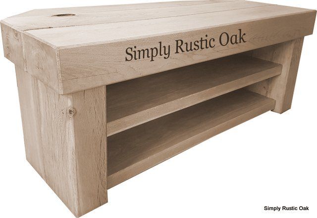 Best And Newest Rustic Wood Tv Cabinets Within Bespoke Handmade Rustic Oak Beam Tv Stands – Simply Rustic Oak (Photo 21 of 25)