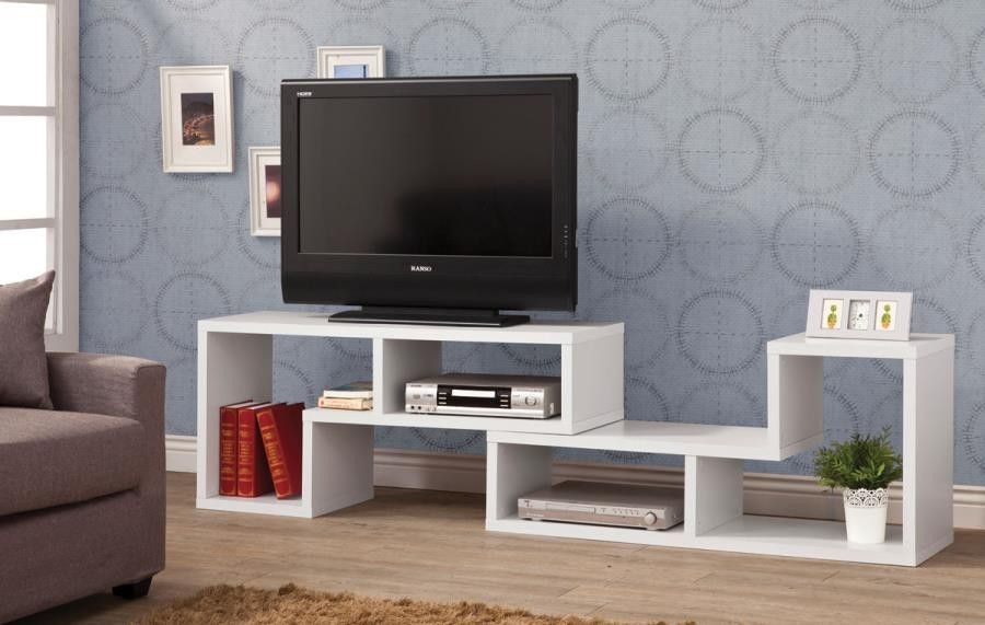 Best And Newest Tv Stands And Bookshelf Within Home Office : Bookcases – Contemporary White Convertible Tv Stand (Photo 6898 of 7825)