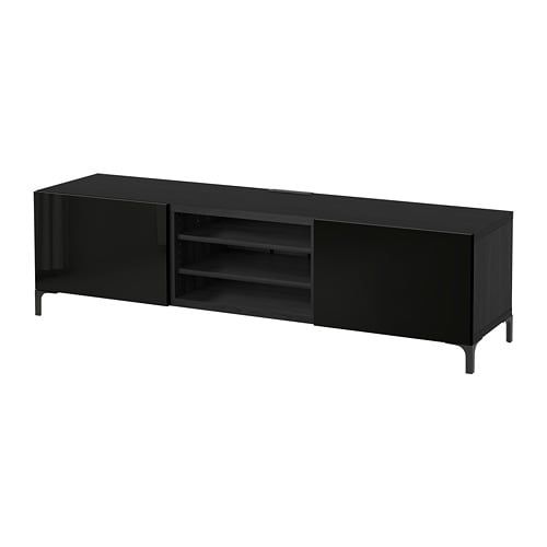 Bestå Tv Unit With Drawers – Black Brown/selsviken High Gloss/black Throughout Most Up To Date Black Tv Cabinets With Drawers (View 15 of 25)