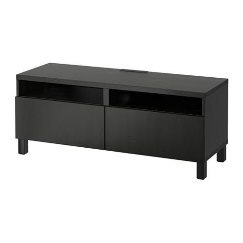 Bestå Tv Unit With Drawers – Lappviken Black Brown, Drawer Runner Throughout Current Black Tv Cabinets With Drawers (Photo 3 of 25)
