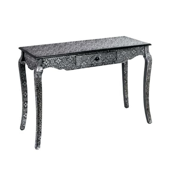Black And White Console Table Black With White Contemporary Narrow With Regard To 2018 Black And White Inlay Console Tables (Photo 22 of 25)