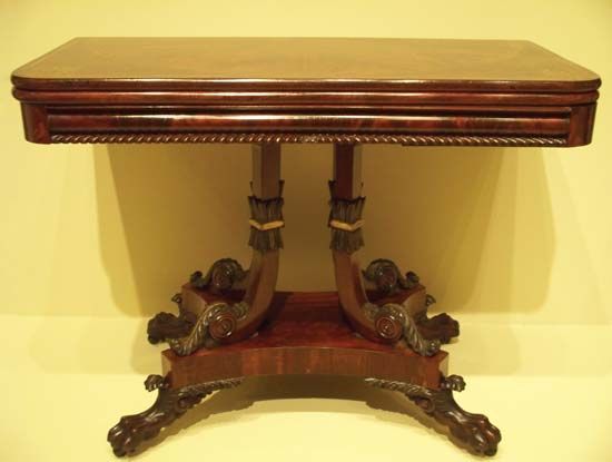 Britannica Pertaining To Widely Used Mix Leather Imprint Metal Frame Console Tables (Photo 13 of 25)