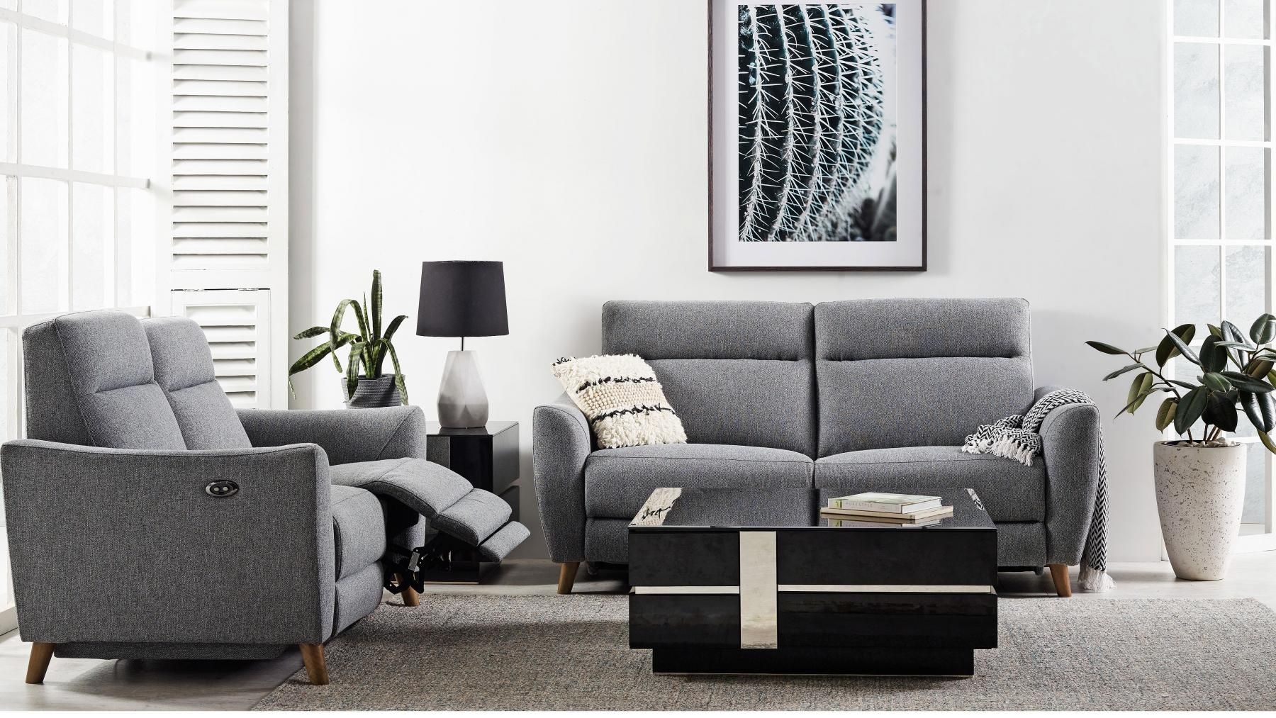Buy Angie 2.5 Seater Powered Fabric Recliner Sofa | Harvey Norman Au For Moana Blue Leather Power Reclining Sofa Chairs With Usb (Photo 7 of 25)