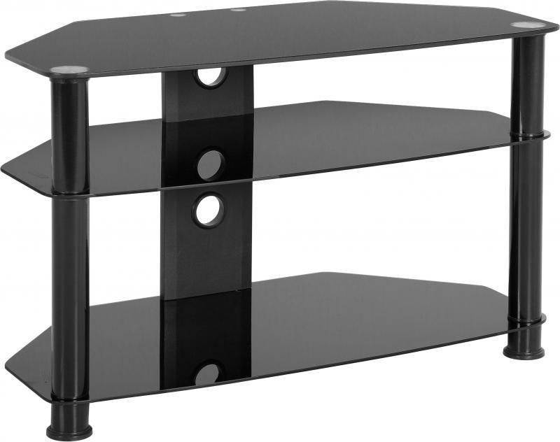Cantilever Glass Tv Stand 30" 60" 55" Inch Black For Plasma Lcd Led Pertaining To Popular Cantilever Glass Tv Stand (View 9 of 25)
