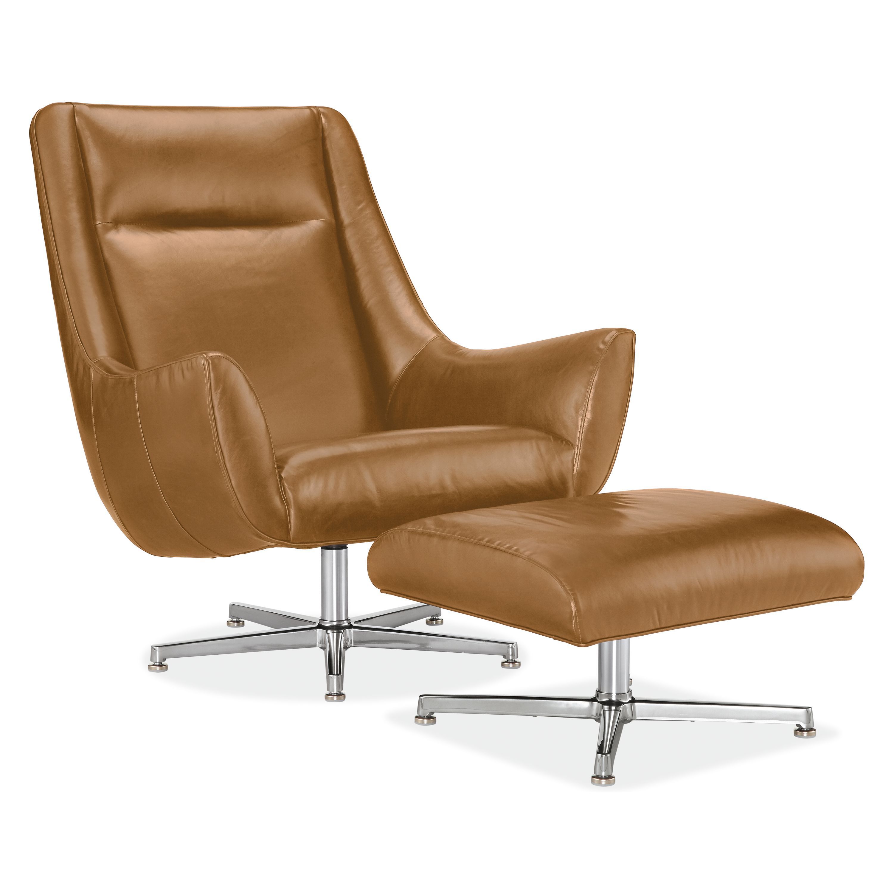 Charles Leather Swivel Chair & Ottoman In 2018 | Products With Regard To Espresso Leather Swivel Chairs (Photo 18 of 25)