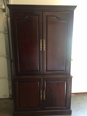 Cherry Entertainment Center Tv Armoire Solid Wood 78" H 43" W $600 In Fashionable Wood Tv Armoire (View 9 of 25)