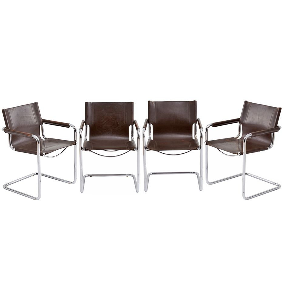 Chrome & Leather Cantilevered Mg5 Chairsmatteo Grassi | Rejuvenation Regarding Matteo Arm Sofa Chairs (Photo 21 of 25)