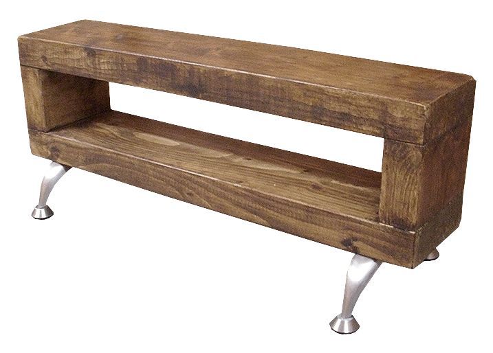 Chunky Slim Design Tv Stand With Contemporary Nickel Effect Legs Regarding Well Known Slim Tv Stands (View 13 of 25)