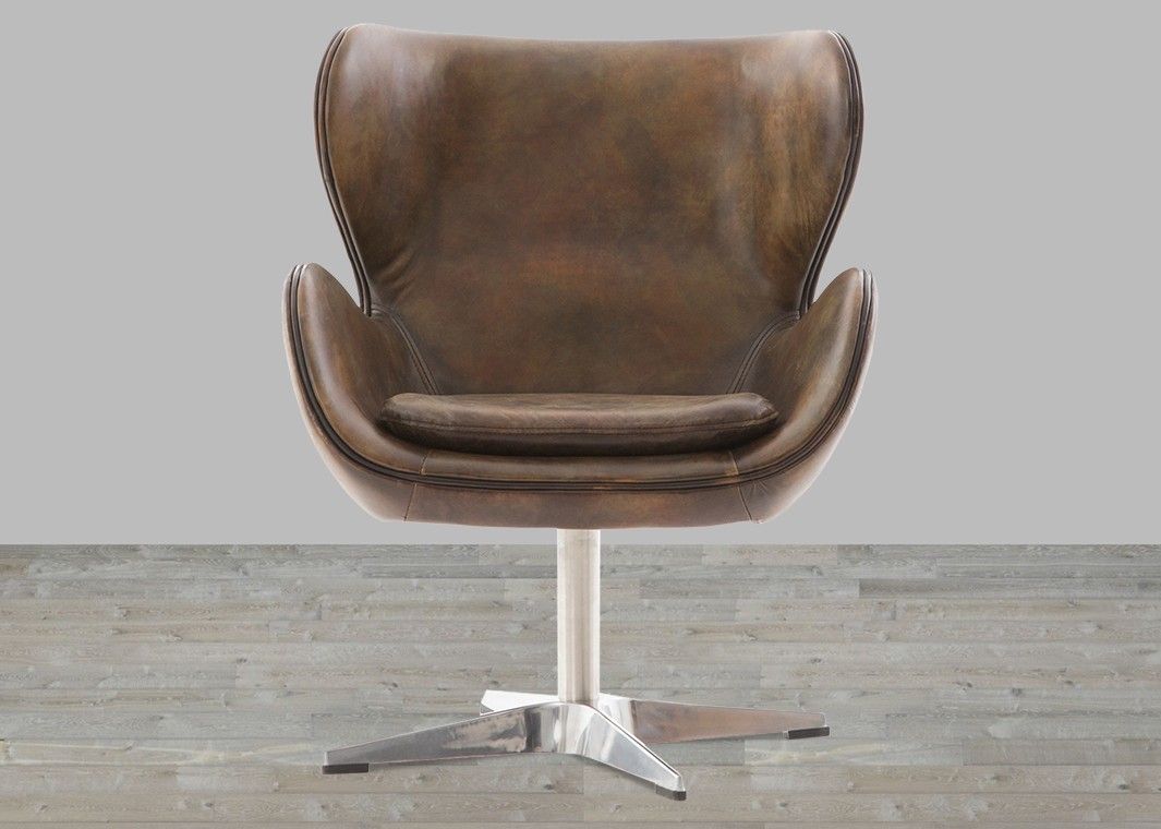 Classic England Espresso Toned Leather Swivel Chair Throughout Espresso Leather Swivel Chairs (View 3 of 25)