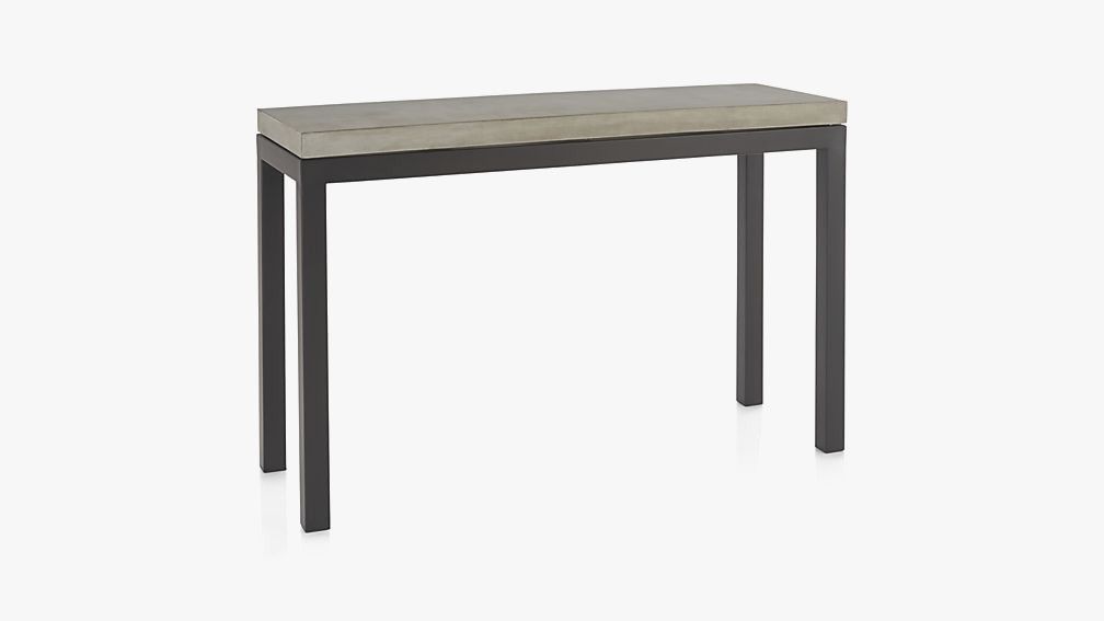 Concrete Top Coffee Table Inspirational Parsons Concrete Top Dark Throughout Latest Parsons Black Marble Top &amp; Dark Steel Base 48x16 Console Tables (Photo 2 of 25)