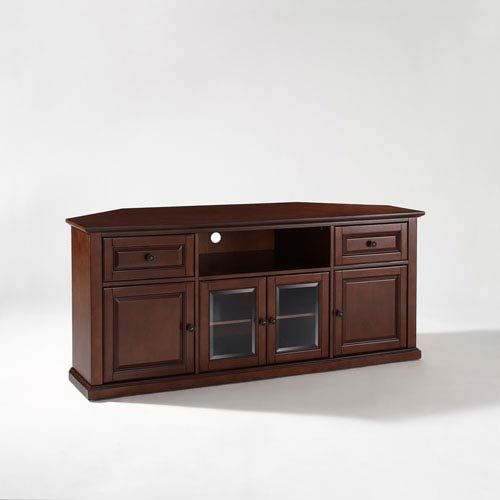 Crosley Furniture 60 Inch Corner Tv Stand In Vintage Mahogany Intended For Widely Used Mahogany Tv Stands (Photo 6946 of 7825)