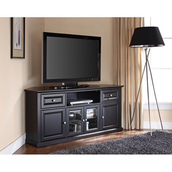 Featured Photo of 2024 Best of Black Corner Tv Stands for Tvs Up to 60