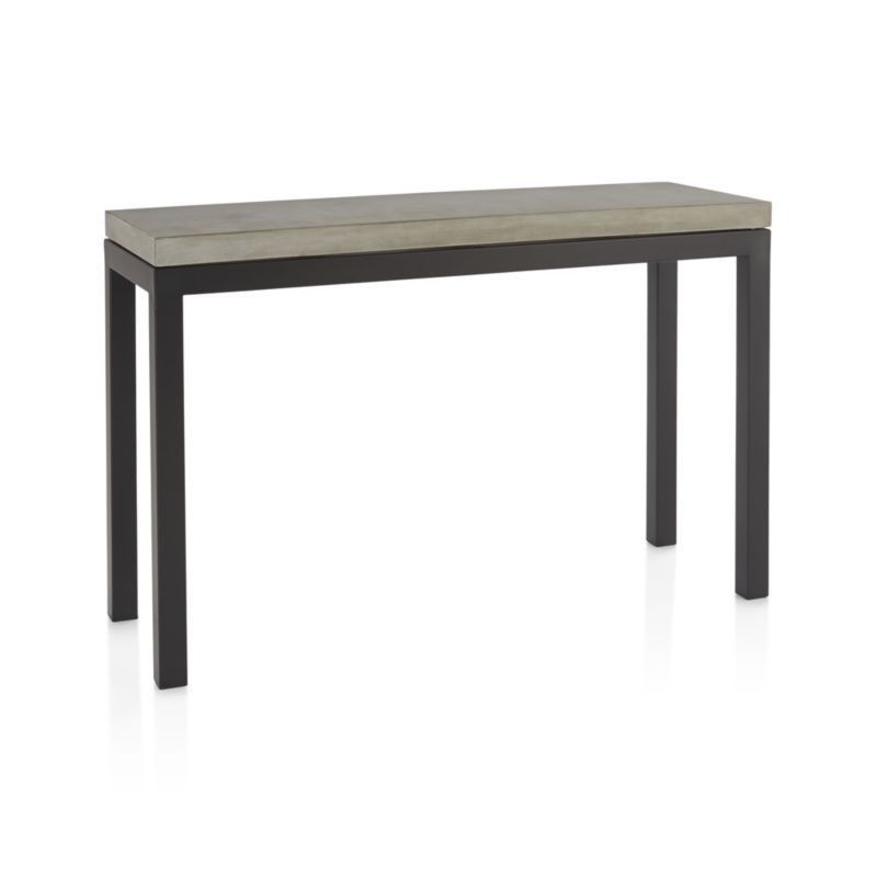 Current Parsons Grey Marble Top &amp; Dark Steel Base 48x16 Console Tables Throughout Concrete Top Console Table Incredible Parsons Dark Steel Base 48x (View 5 of 25)