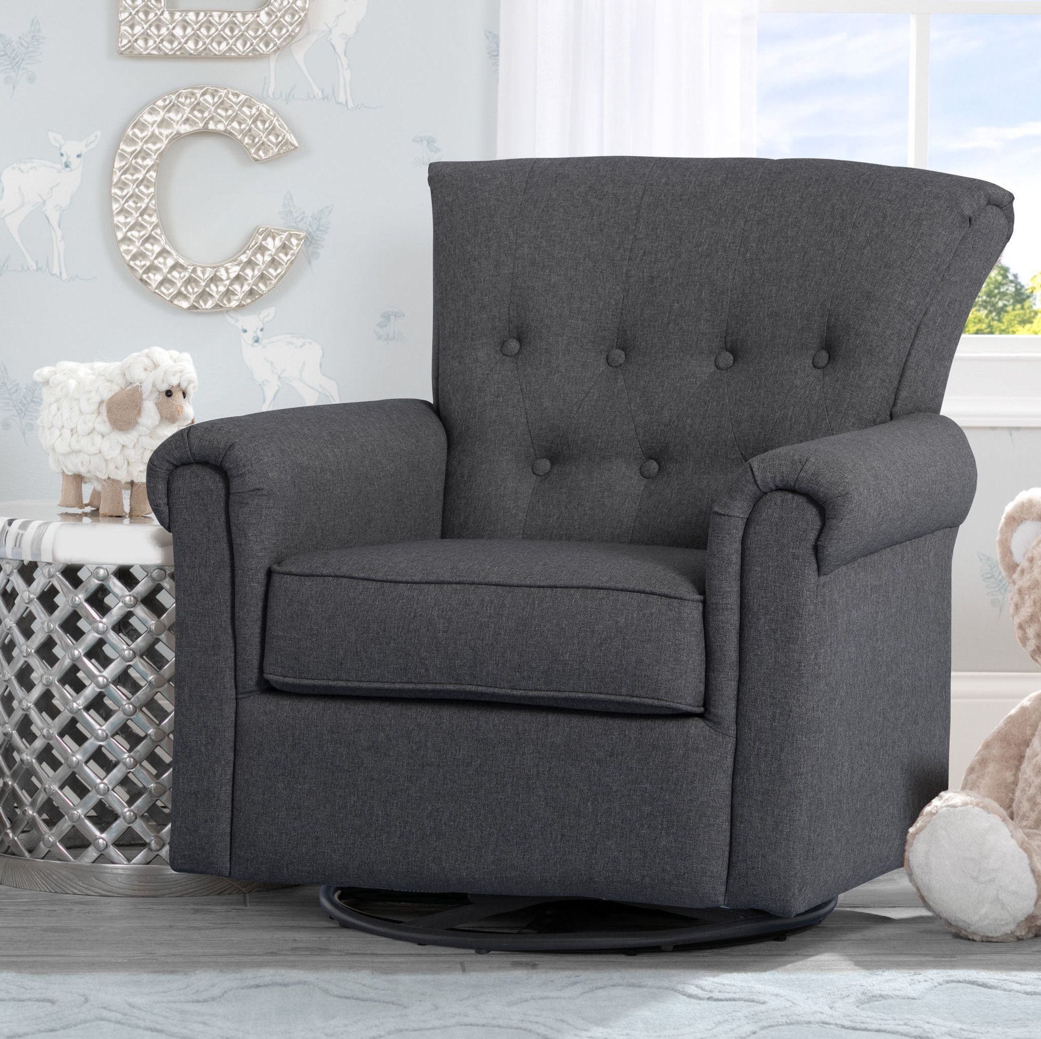 Delta Children Harper Nursery Swivel Glider & Reviews | Wayfair With Harper Down Oversized Sofa Chairs (View 22 of 25)