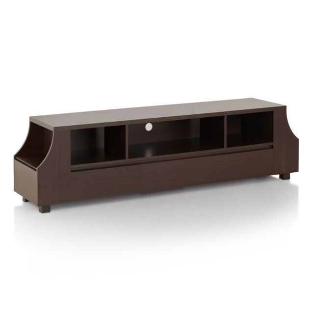 Fashionable Walnut Tv Cabinets With Doors For Furniture Of America Basa Contemporary 70 Inch Walnut Tv Stand (Photo 6705 of 7825)