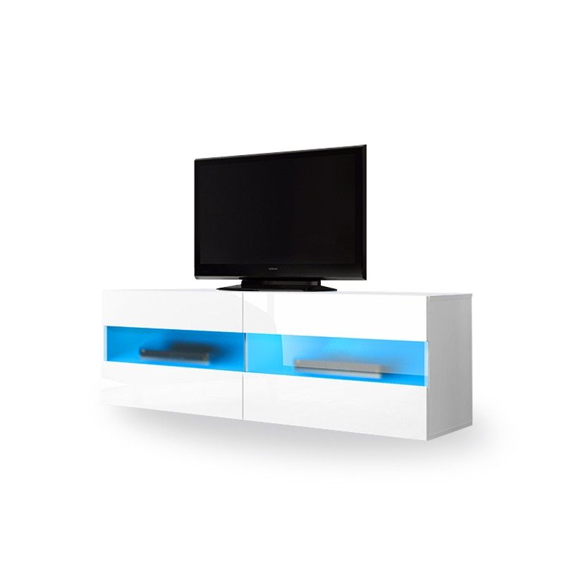 Fashionable White High Gloss Tv Stands Regarding Maddox Small Floating White Gloss Tv Unit 100cm Tv Up To 42" (Photo 7124 of 7825)